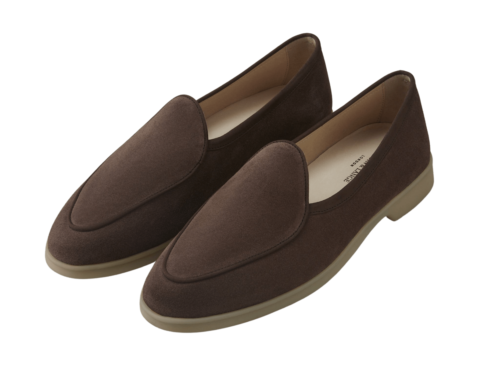 Stride Loafers in Deep Taupe Glove Suede Natural Sole