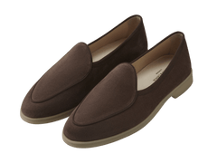 Stride Loafers in Deep Taupe Glove Suede Natural Sole