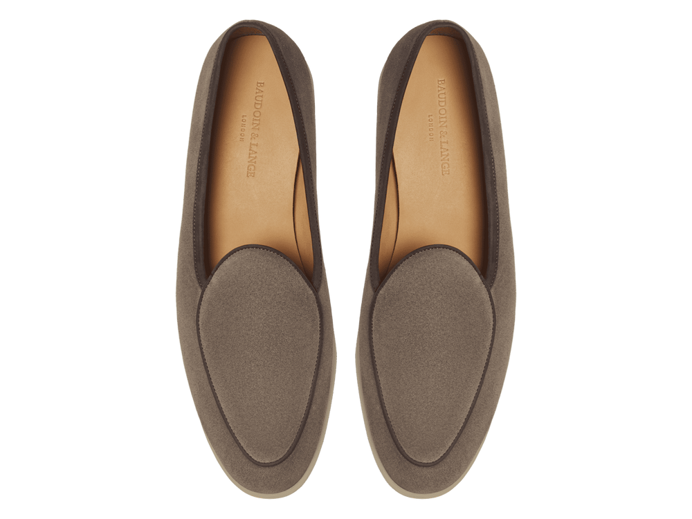 Stride Loafers in Fiji Grey Glove Suede with Natural Sole