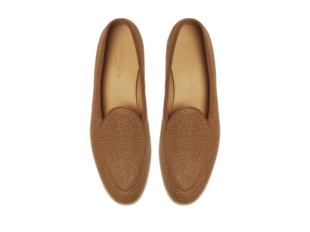 Stride Loafers in Honey Raffia with Natural Sole