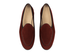 Stride Loafers in Macassar Brown Glove Suede with Dark Sole
