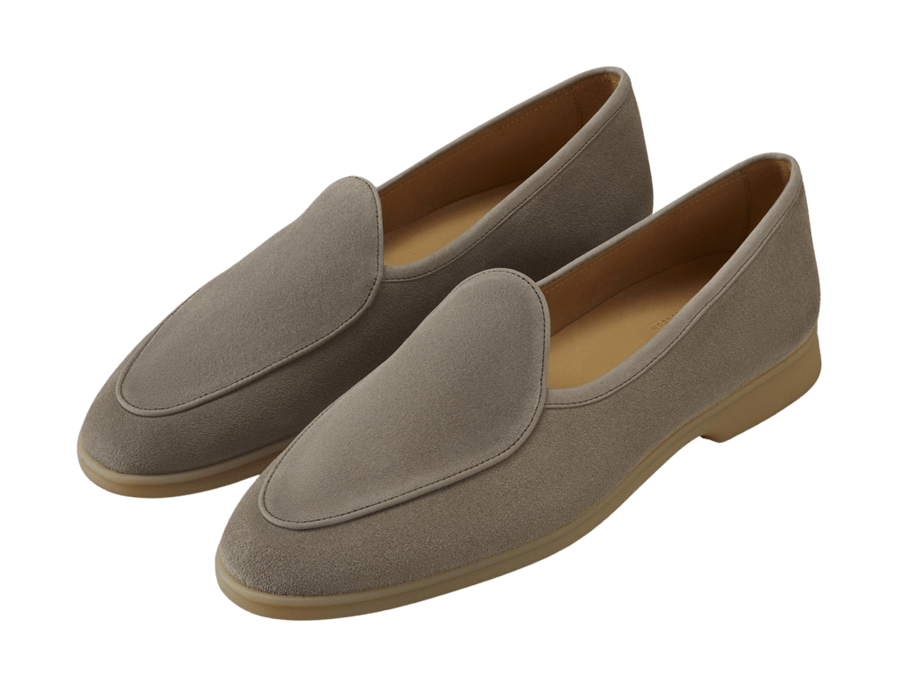 Stride Loafers in Sandy Grey Glove Suede Natural Sole