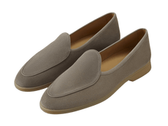 Stride Loafers in Sandy Grey Glove Suede Natural Sole