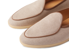 Stride Loafers in Vachette Linen with Natural Sole