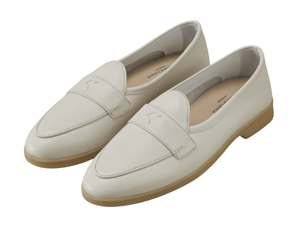 Stride Penny Loafers in Blanc Casse Milled Calf