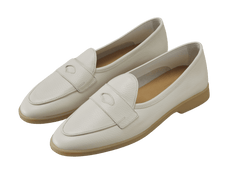 Stride Penny Loafers in Blanc Casse Moorland Calf