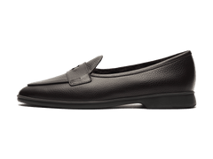 Stride Penny Loafers in Dark Brown Moorland Calf with Shearling Lining