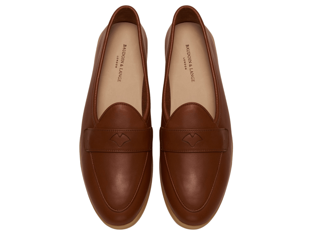 Stride Penny Loafers in Tan Milled Calf