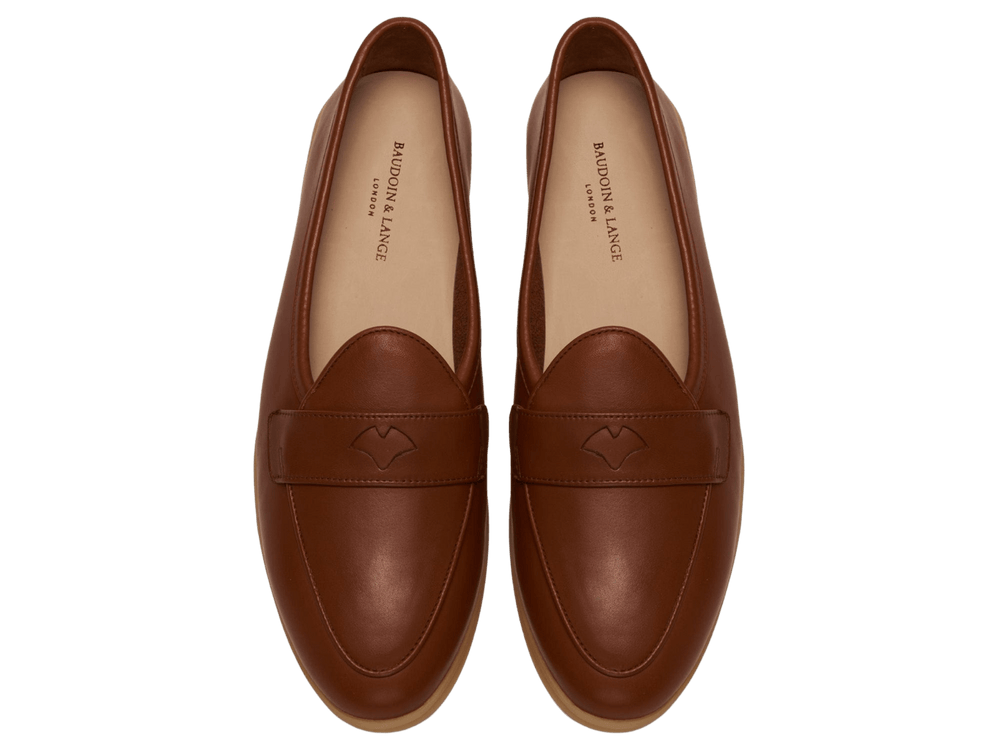 Stride Penny Loafers in Tan Milled Calf