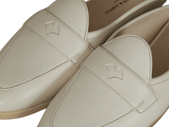 Stride Penny Mule Loafers in Blanc Cassè Milled Calf