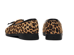 Stride String Loafers in Leopard Print Calf Hair