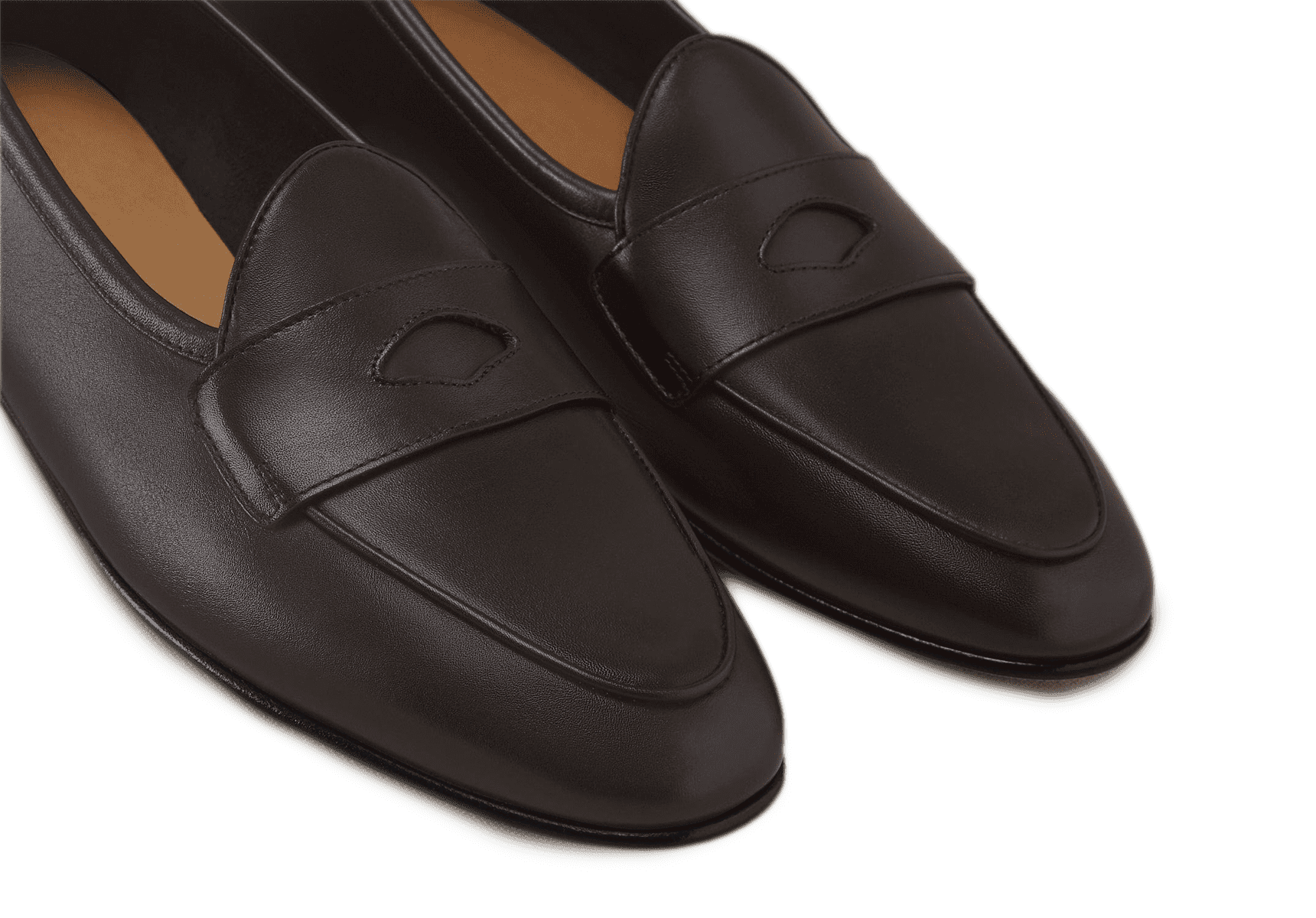 Sagan Rubber Ginkgo Loafers in Dark Brown Drape Calf