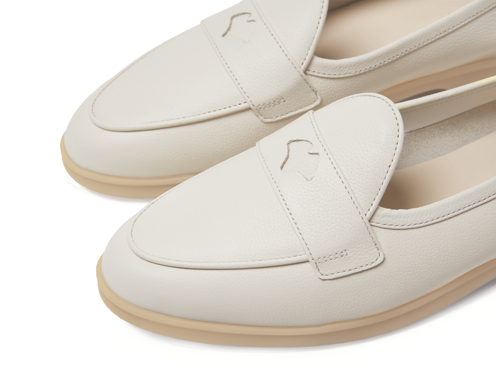 Stride Penny Loafers in Blanc Casse Moorland Calf with Natural Sole