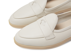 Stride Penny Loafers in Blanc Casse Moorland Calf with Natural Sole