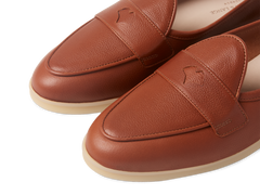 Stride Penny Loafers in Tan Moorland Calf with Natural Sole