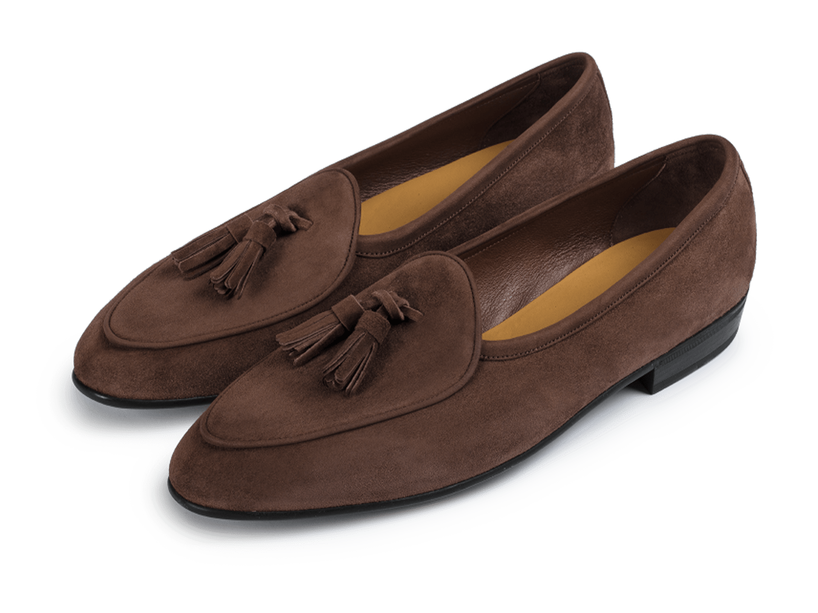 Sagan Classic Tassel Loafers in Deep Taupe Asteria Suede with Rubber Sole