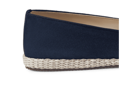 Calvi Slippers in Marina Navy Luxe Suede and Gros Grain