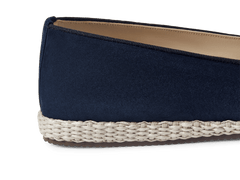 Calvi Espadrilles in Marina Navy Luxe Suede and Gros Grain