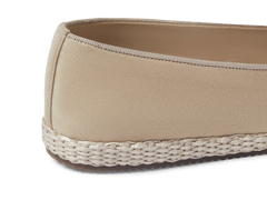 Calvi Espadrilles in Mastic Beige Luxe Suede and Gros Grain