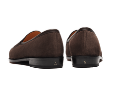 Grand Fleurus Penny Loafers in Dark Brown Shield Suede