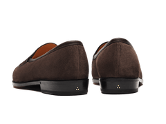 Grand Fleurus Penny Loafers in Dark Brown Shield Suede