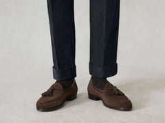 Grand Seine Tassel Loafers in Dark Brown Noble Suede