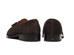 Hertford Tassel Loafers in Dark Brown Suede