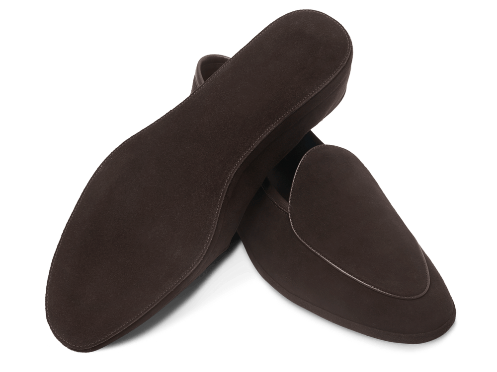 Lune Slippers in Dark Brown Luxe Suede