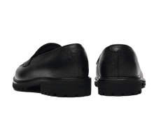 Pall Mall Loafers in Black Hatch Grain Calf with Shearling