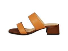 Plume Hi Sandal in Orange Matt Calf and Copper Translucent Kidskin