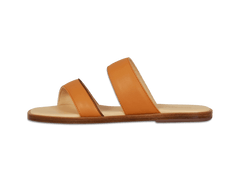 Plume Sandal in Orange Matt Calf and Copper Translucent Kidskin