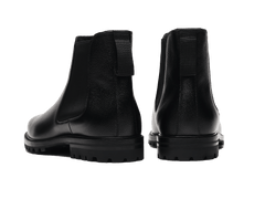 Ribot Boots in Black Hatch Grain Calf with Shearling