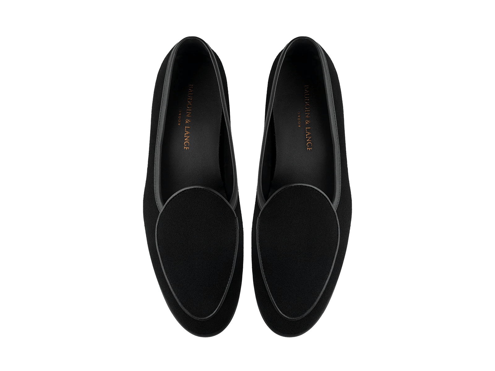 Stride Loafers in Black Glove Suede Dark Sole