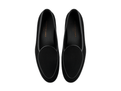 Stride Loafers in Black Glove Suede Dark Sole
