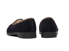 Stride Loafers in Midnight Navy Suede with Shearling Lining