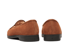 Stride Loafers in Moyen Brown Suede with Shearling Lining