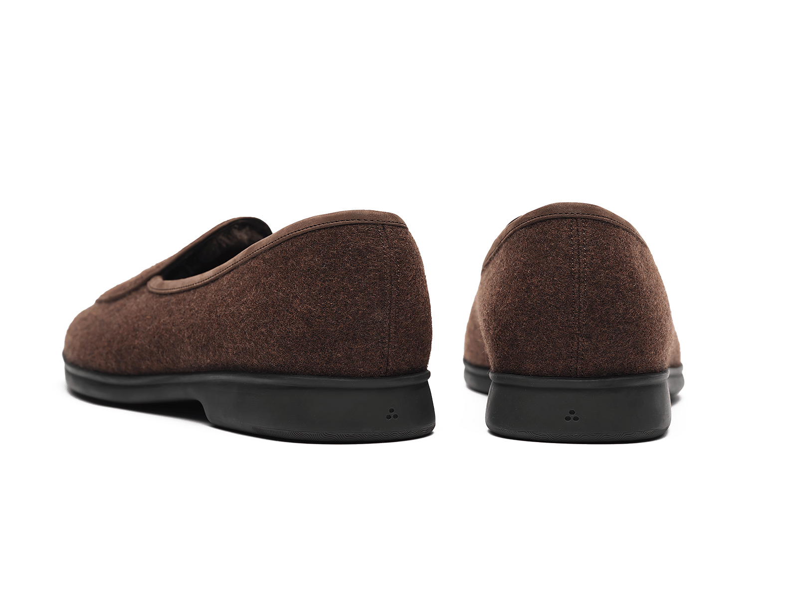 Stride Loafers in Smoked Brown Flannel with Shearling Lining