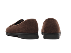 Stride Loafers in Smoked Brown Flannel with Shearling Lining
