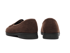 Stride Loafers in Smoked Brown Flannel with Shearling Lining