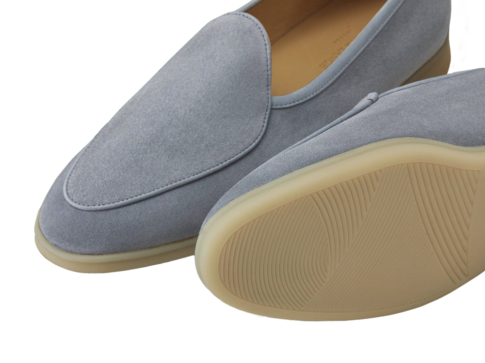 Stride Loafers in Thunder Blue Glove Suede Natural Sole