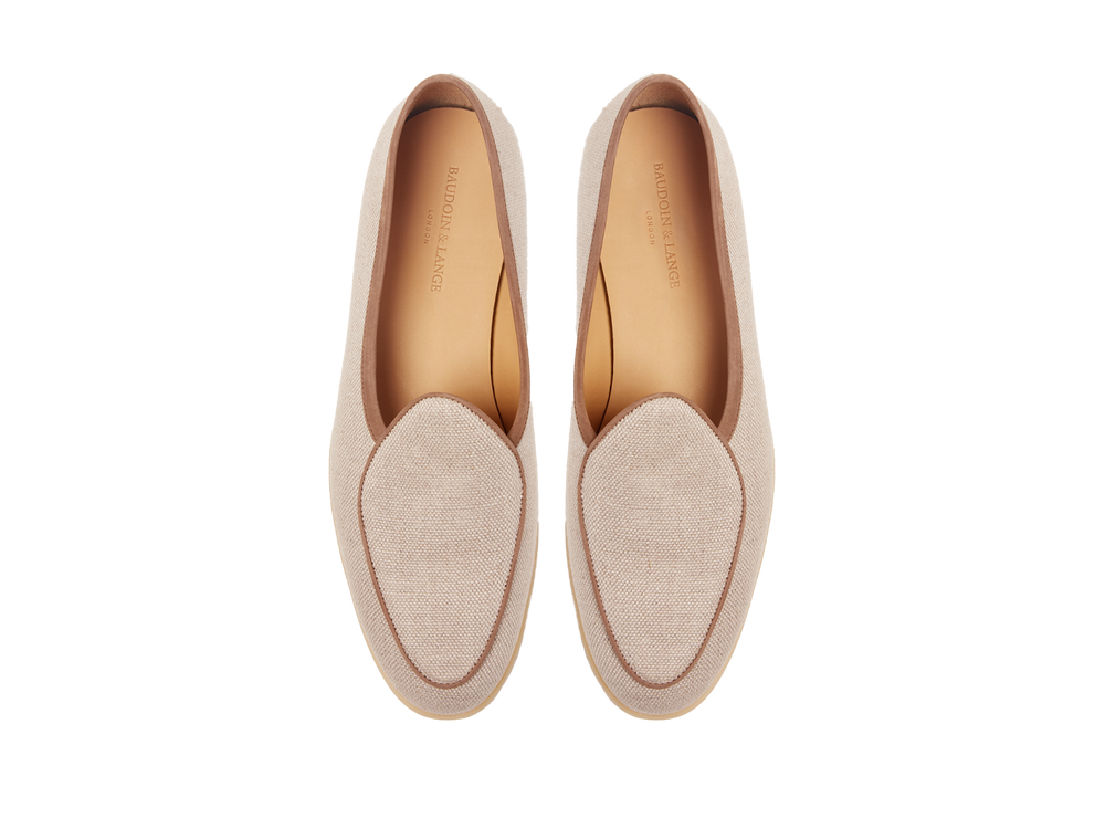 Stride Loafers in Vachette Linen with Natural Sole