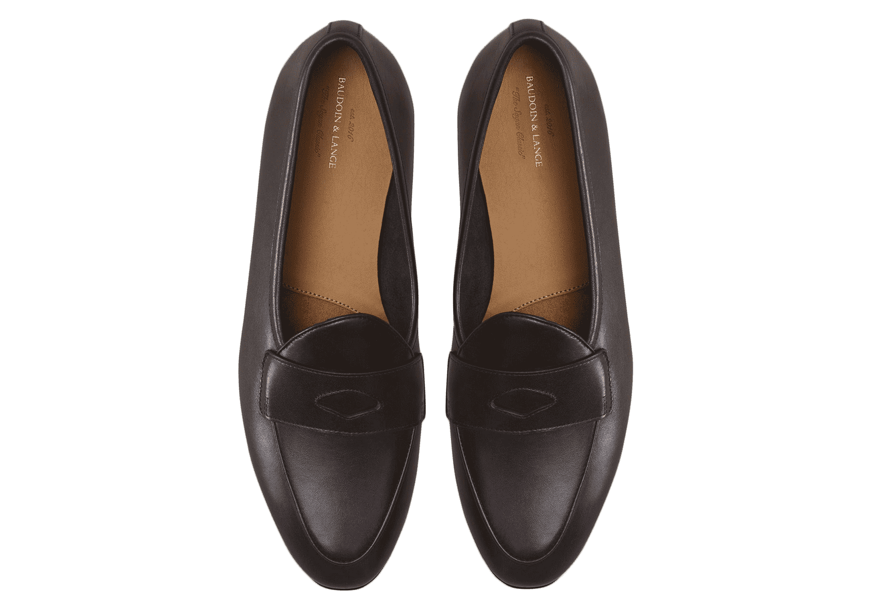 Sagan Classic Ginkgo Loafers in Dark Brown Drape Calf with Rubber Sole