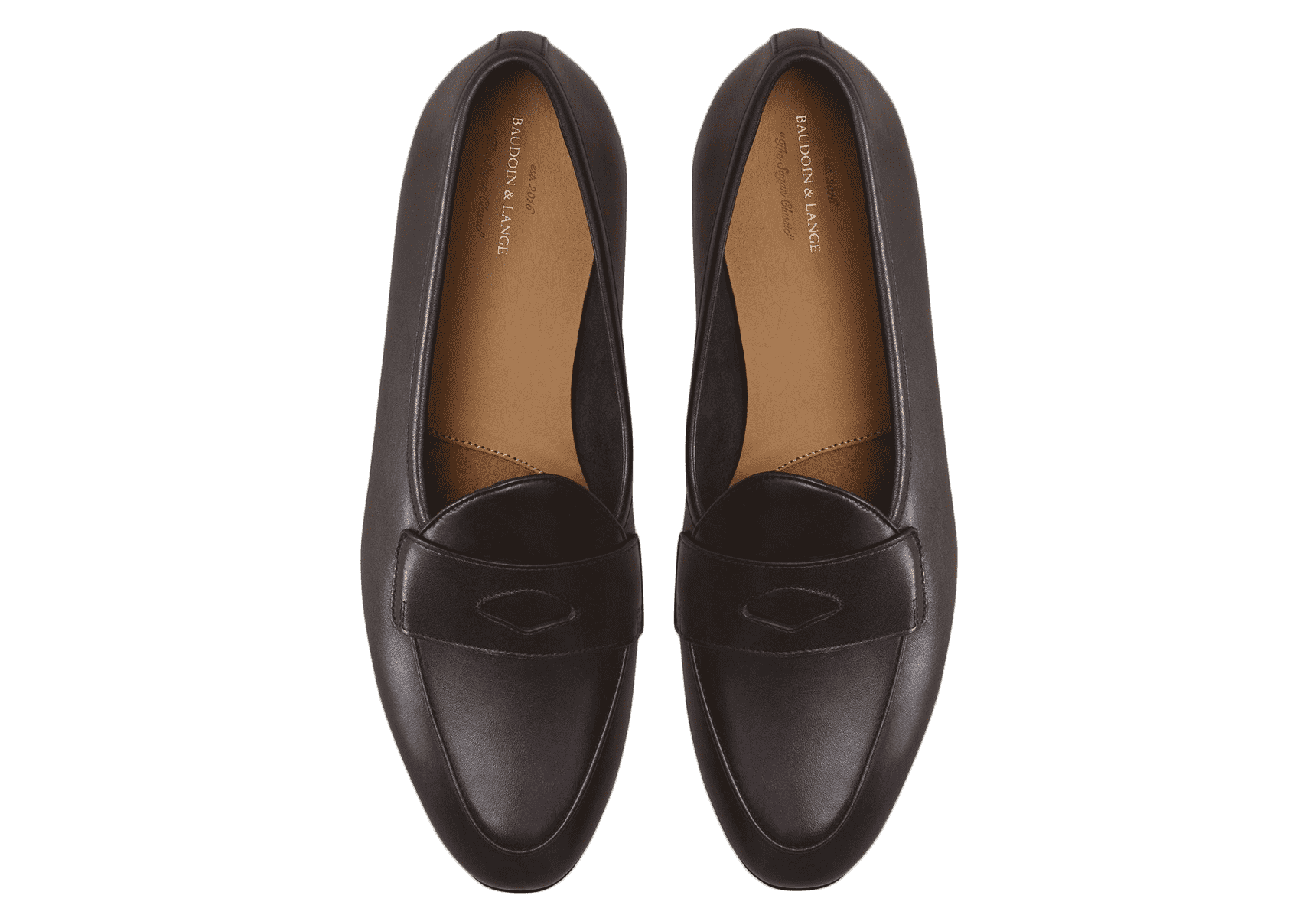 Sagan Rubber Ginkgo Loafers in Dark Brown Drape Calf