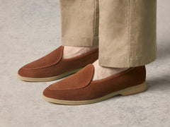 Stride Loafers in Cork Brown Glove Suede with Natural Sole