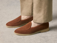Stride Loafers in Cork Brown Glove Suede with Natural Sole