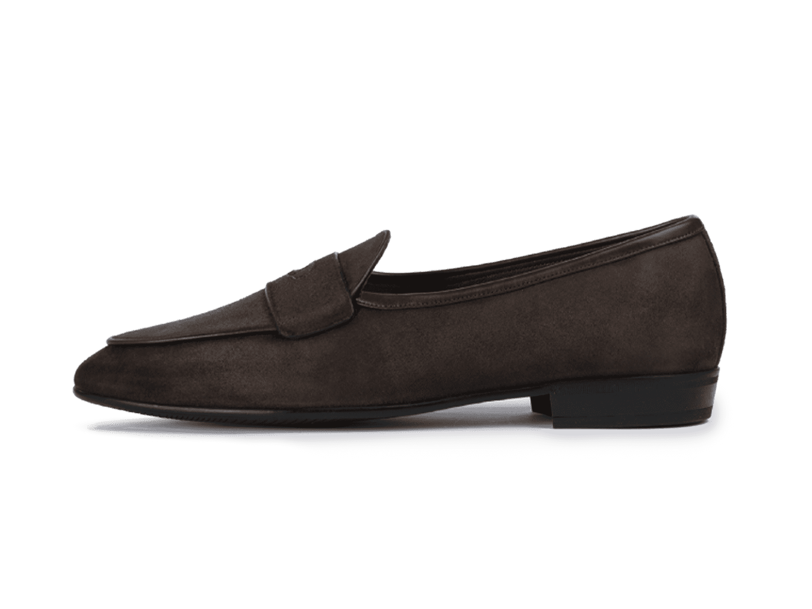 Sagan Classic Ginkgo Loafers in Lusitanias Dark Brown Asteria Suede with Rubber Sole