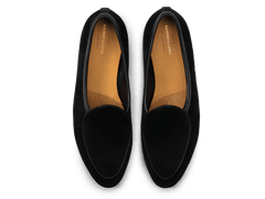 Sagan Classic Loafers in Obsidian Black Asteria Suede with Rubber Sole