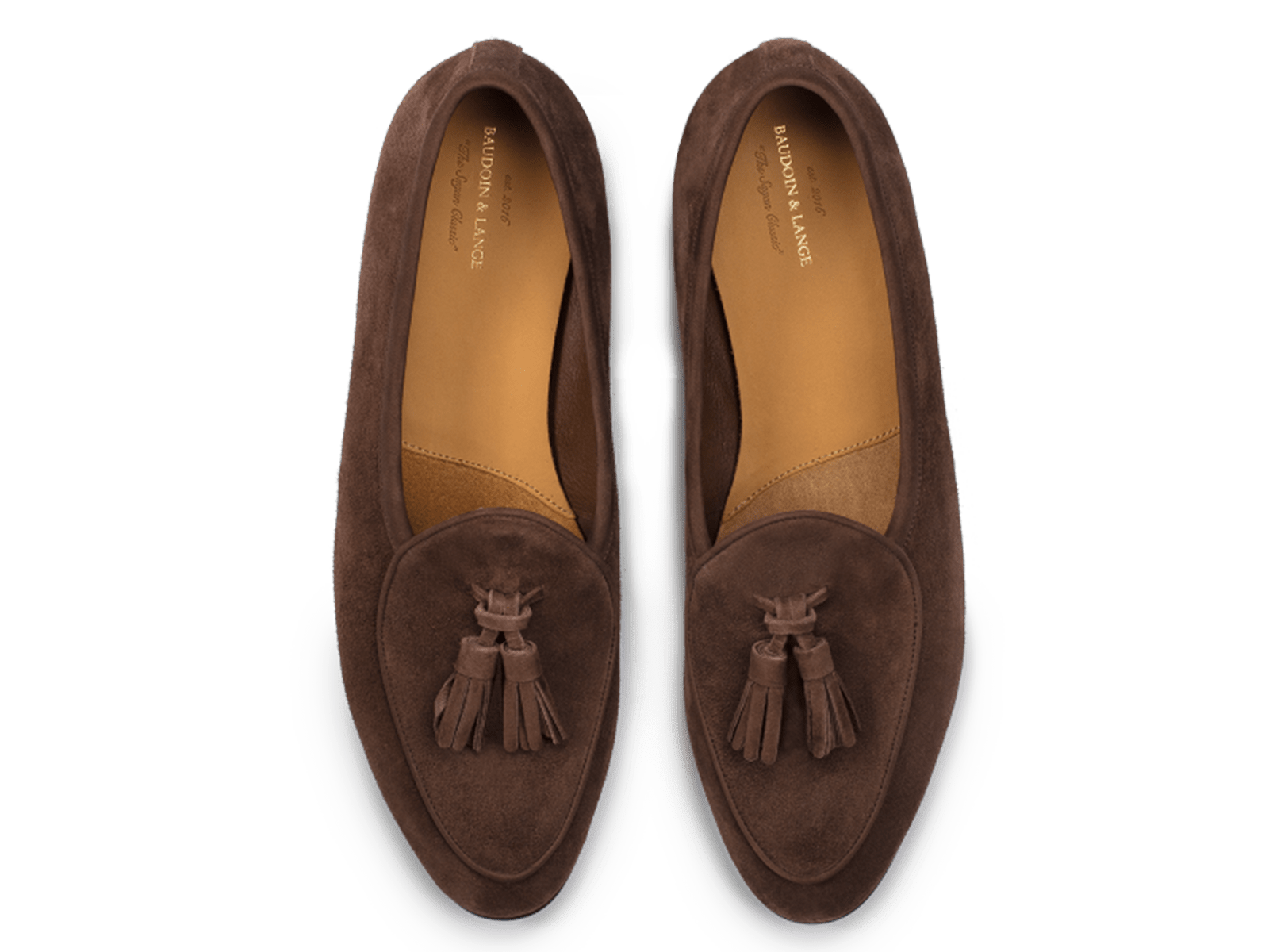 Sagan Rubber Tassel Loafers in Deep Taupe Asteria Suede