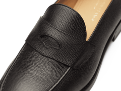 Berkeley Penny Loafers in Dark Brown Hatch Grain Calf