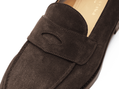 Berkeley Penny Loafers in Dark Brown Suede